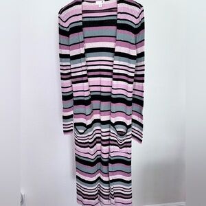 SO Pink and Black Striped Sweater